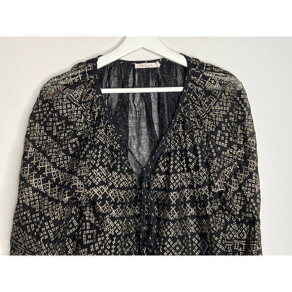 Mes Demoiselles Paris Sheer Tassel Byblos Blouse Cotton Black Size 36 (US 4) - Picture 5 of 12